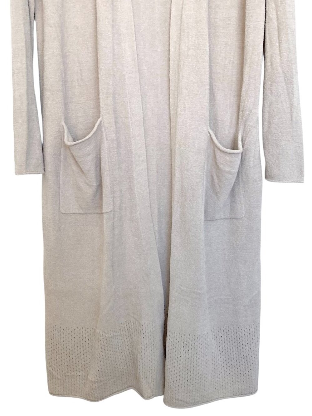 BAREFOOT DREAMS CozyChic Ultra Lite Open Stitch Cardigan Duster Size M Silver - Picture 9 of 12